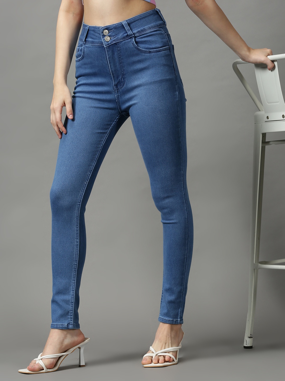 

SHOWOFF Women Blue Skinny Fit Light Fade Clean Look Stretchable Jeans