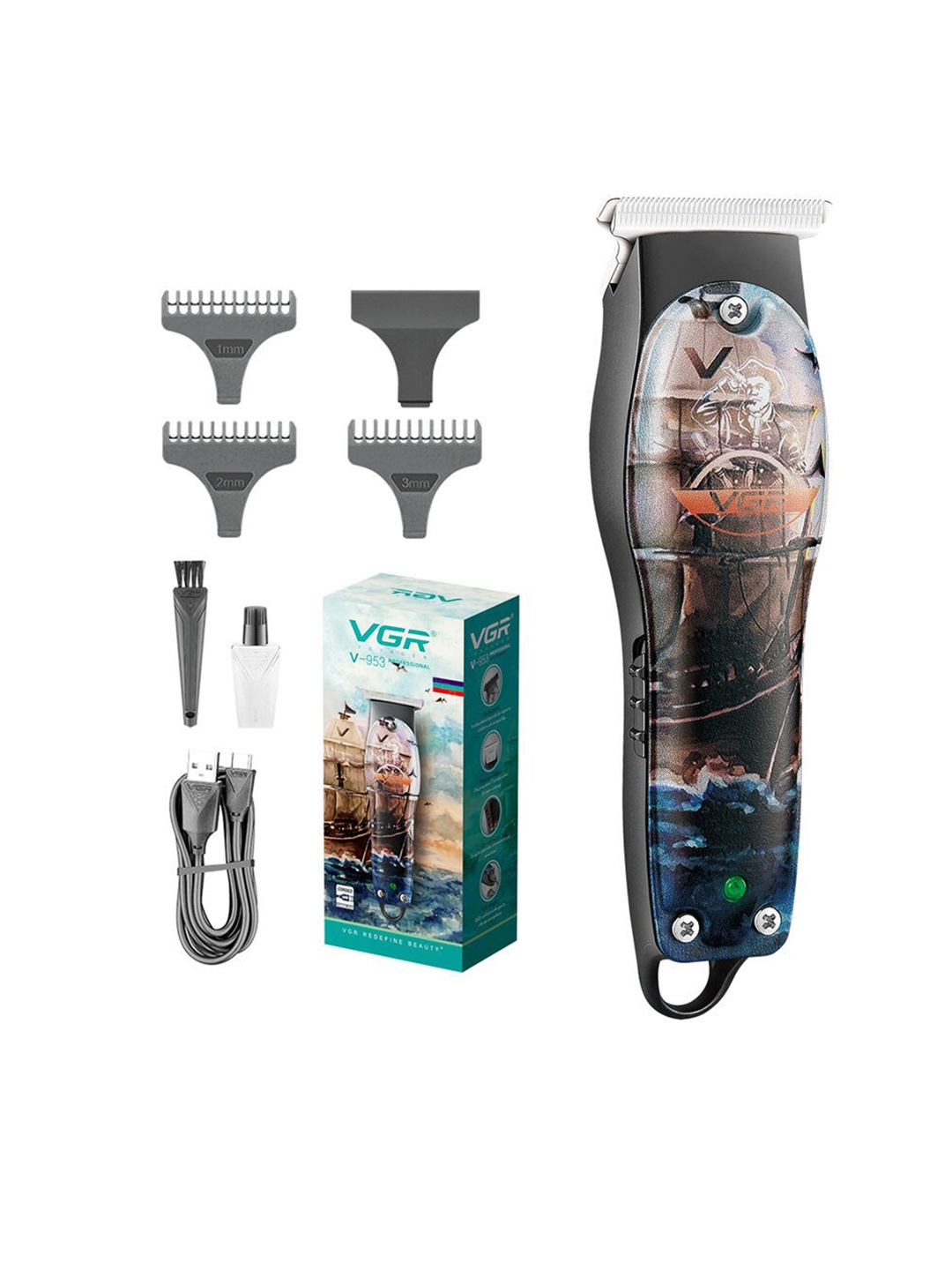 

VGR Men V-953 Professional T-Blade 120 min Runtime Hair Trimmer, Grey
