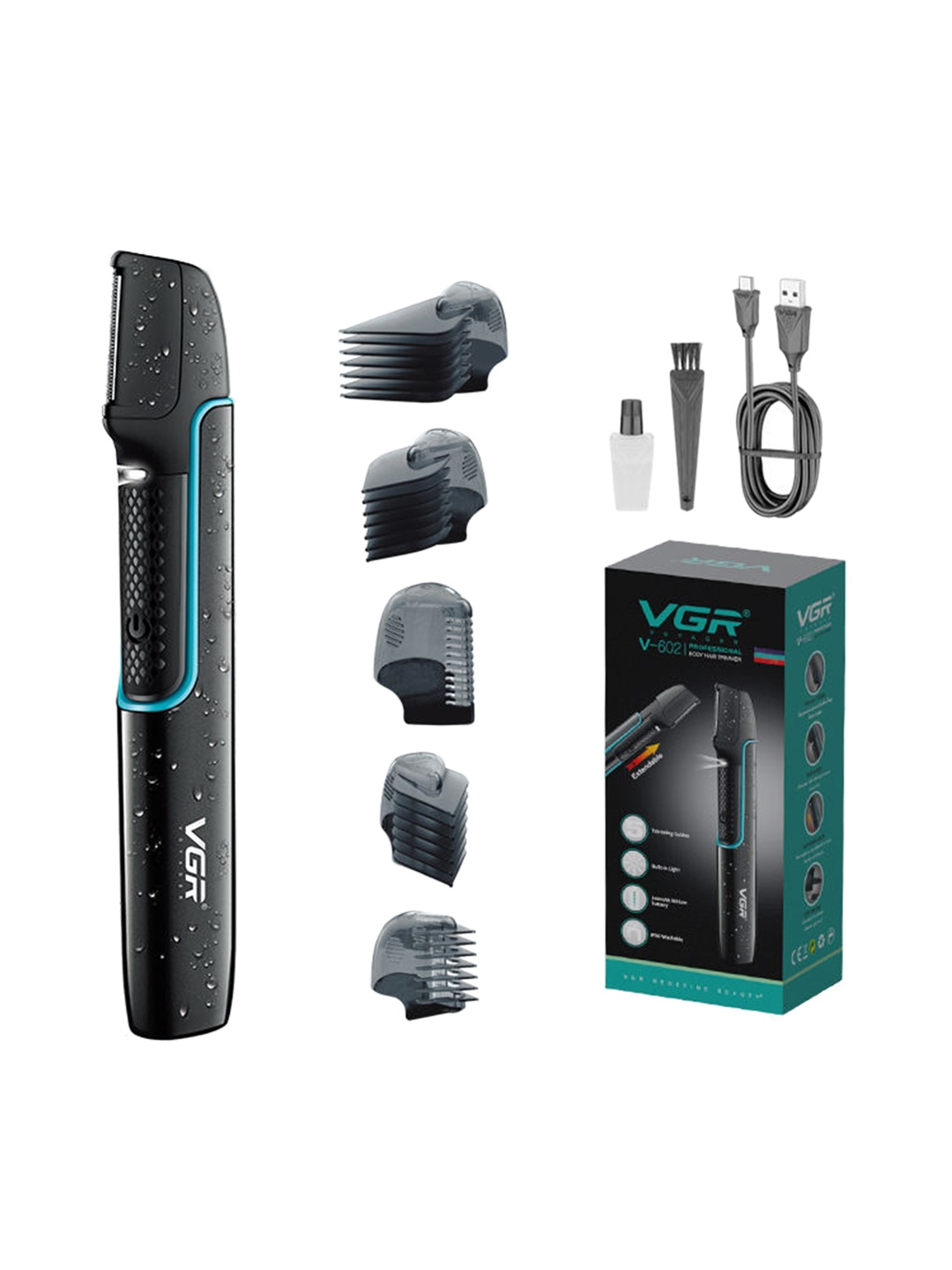 

VGR Voyager V-602 Professional Body Hair Trimmer with Built-in Light - Black