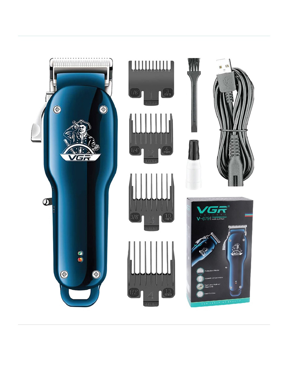 

VGR Men Voyager V-679 Professional Salon Series 180 min Runtime Hair Clipper - Blue