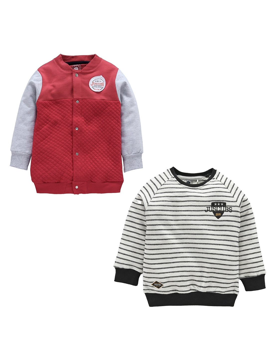

JusCubs Boys Pack of 2 Red & Black Printed Sweatshirts