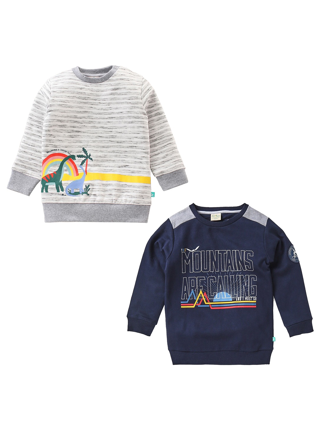 

JusCubs Boys Pack Of 2 Printed Sweatshirt, Grey