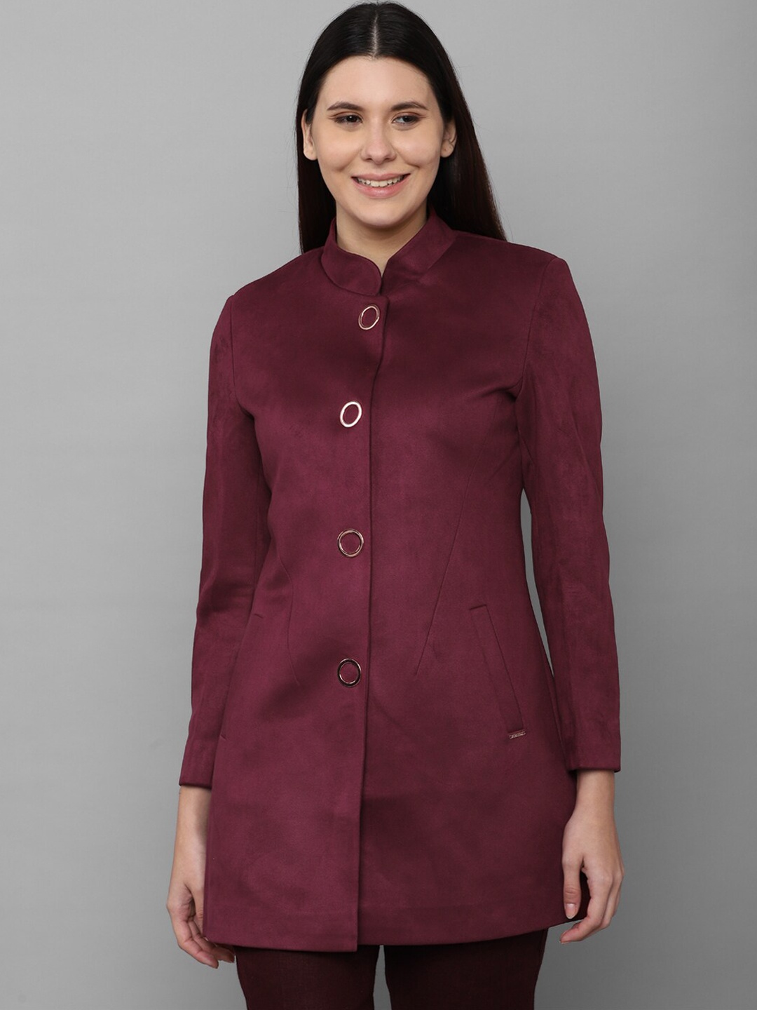 

Allen Solly Woman Women Maroon Longline Tailored Jacket