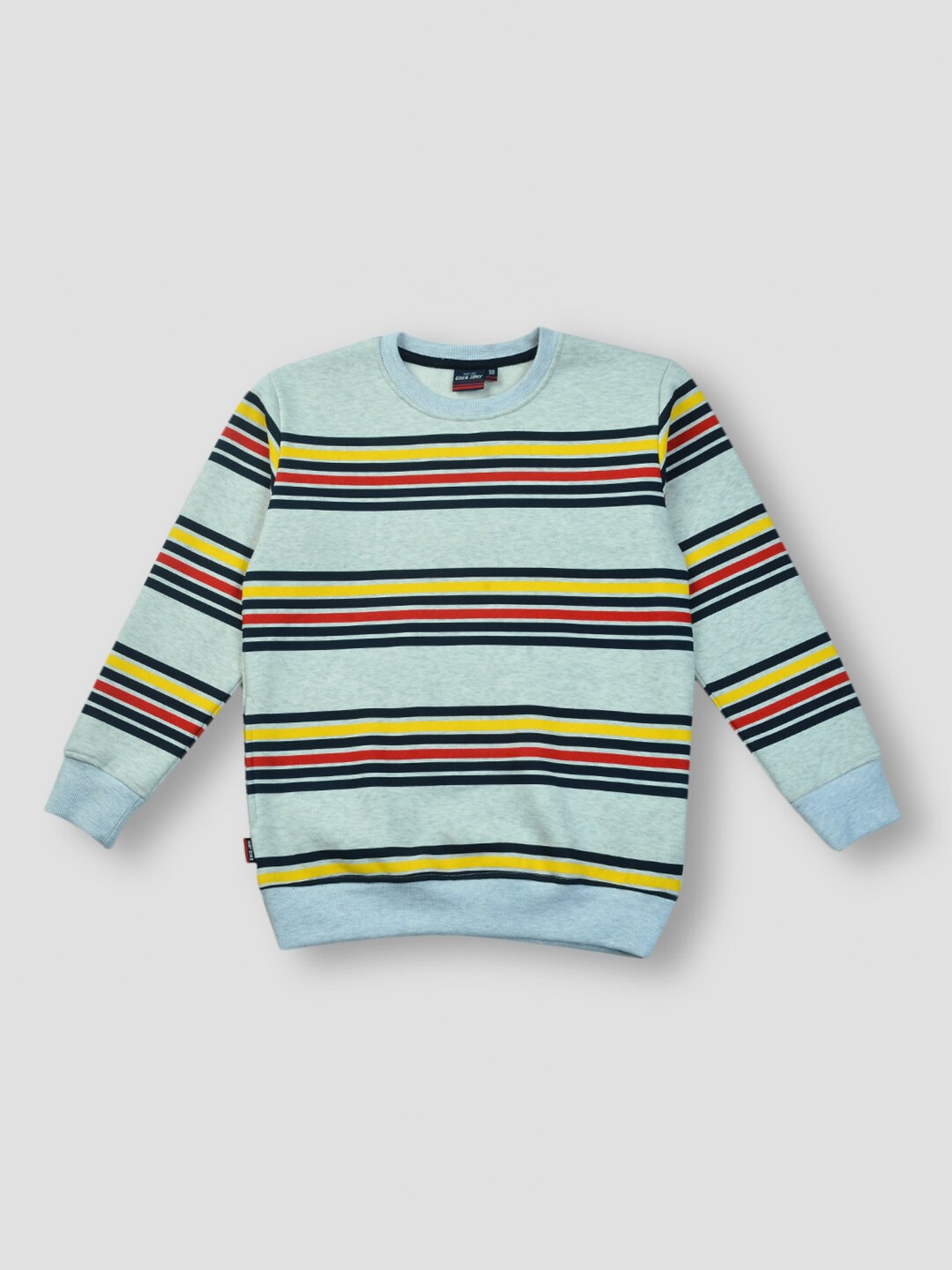 

Gini and Jony Boys Grey Striped Fleece Sweatshirt