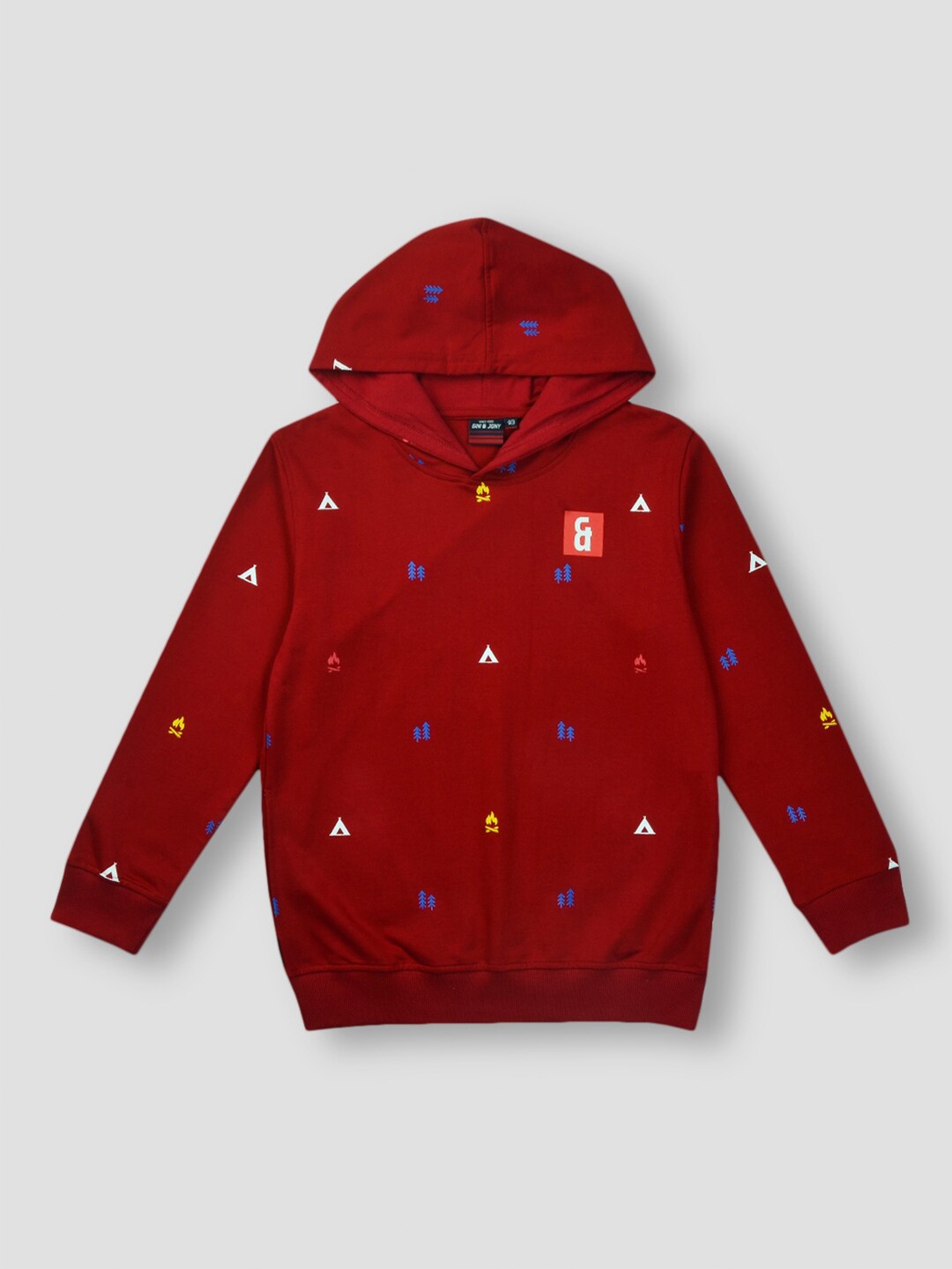 

Gini and Jony Boys Red Printed Sweatshirt