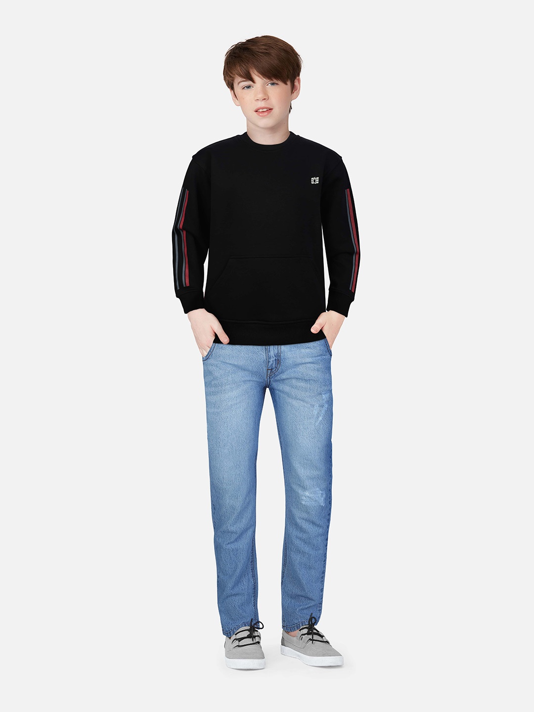 

Gini and Jony Boys Black Cotton Sweatshirt