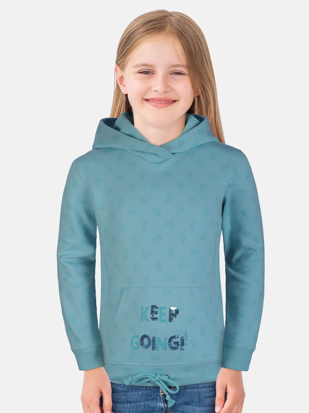 

Gini and Jony Girls Blue Printed Sweatshirt