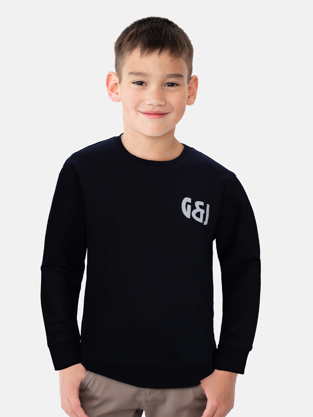 

Gini and Jony Boys Navy Blue Printed Sweatshirt