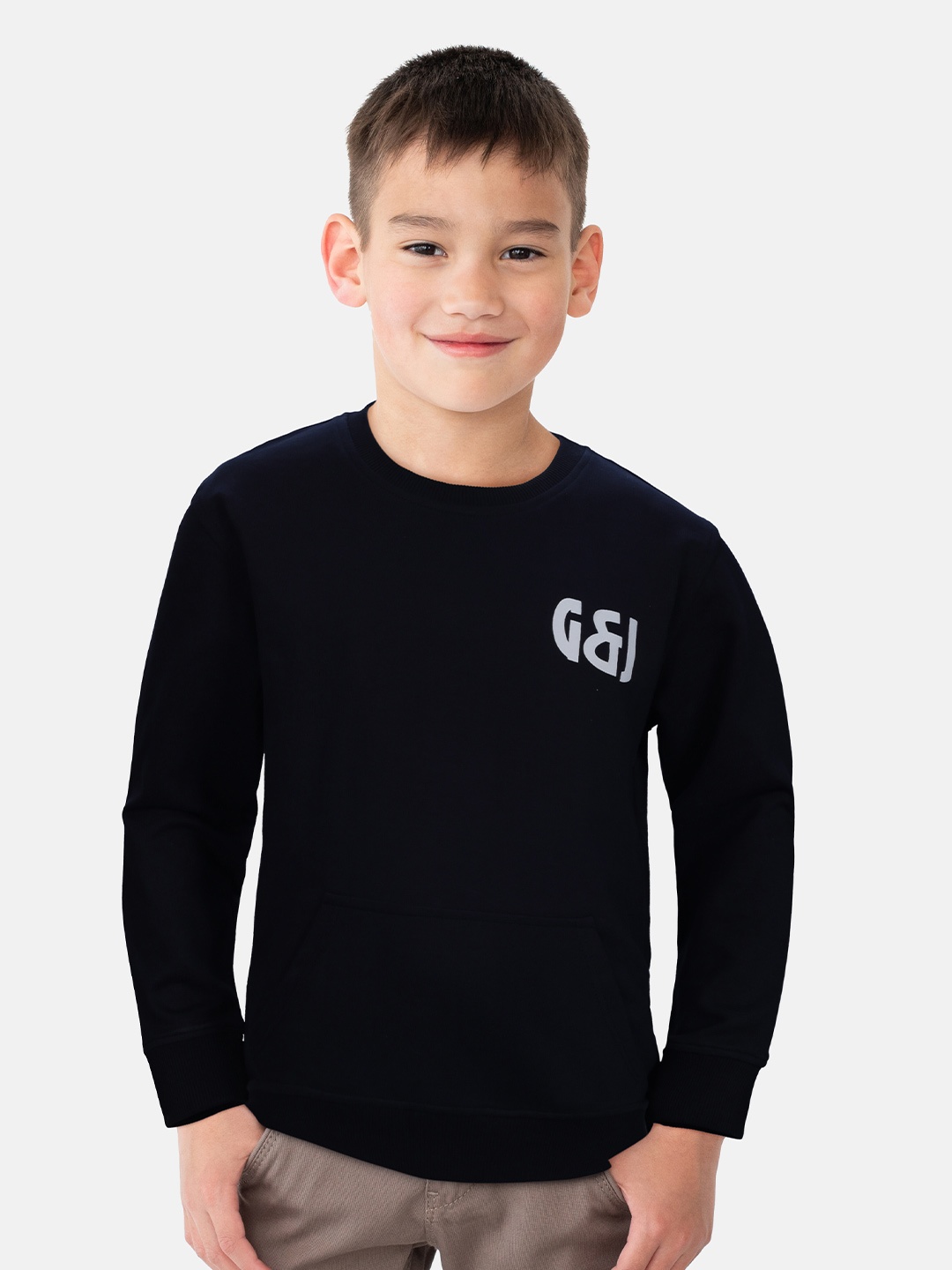 

Gini and Jony Boys Navy Blue Graphic Printed Sweatshirt