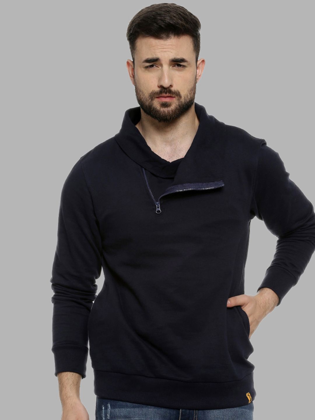 

Campus Sutra Men Blue Sweatshirt