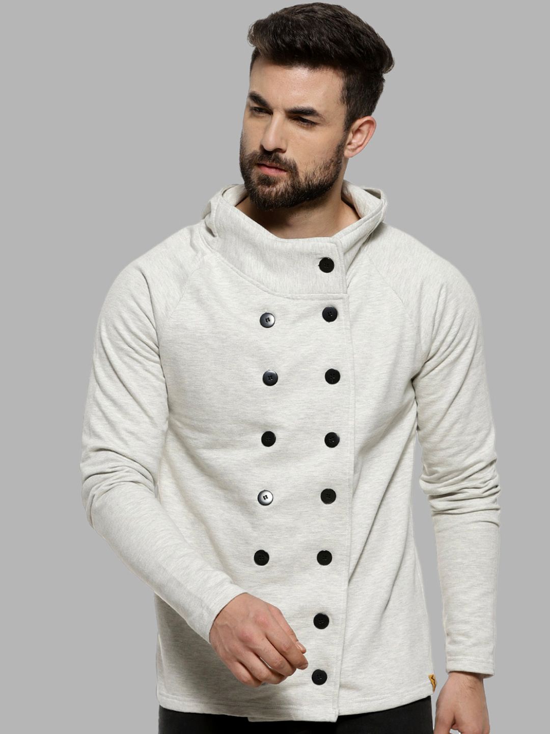 

Campus Sutra Men Cream-Coloured Windcheater Outdoor Tailored Jacket
