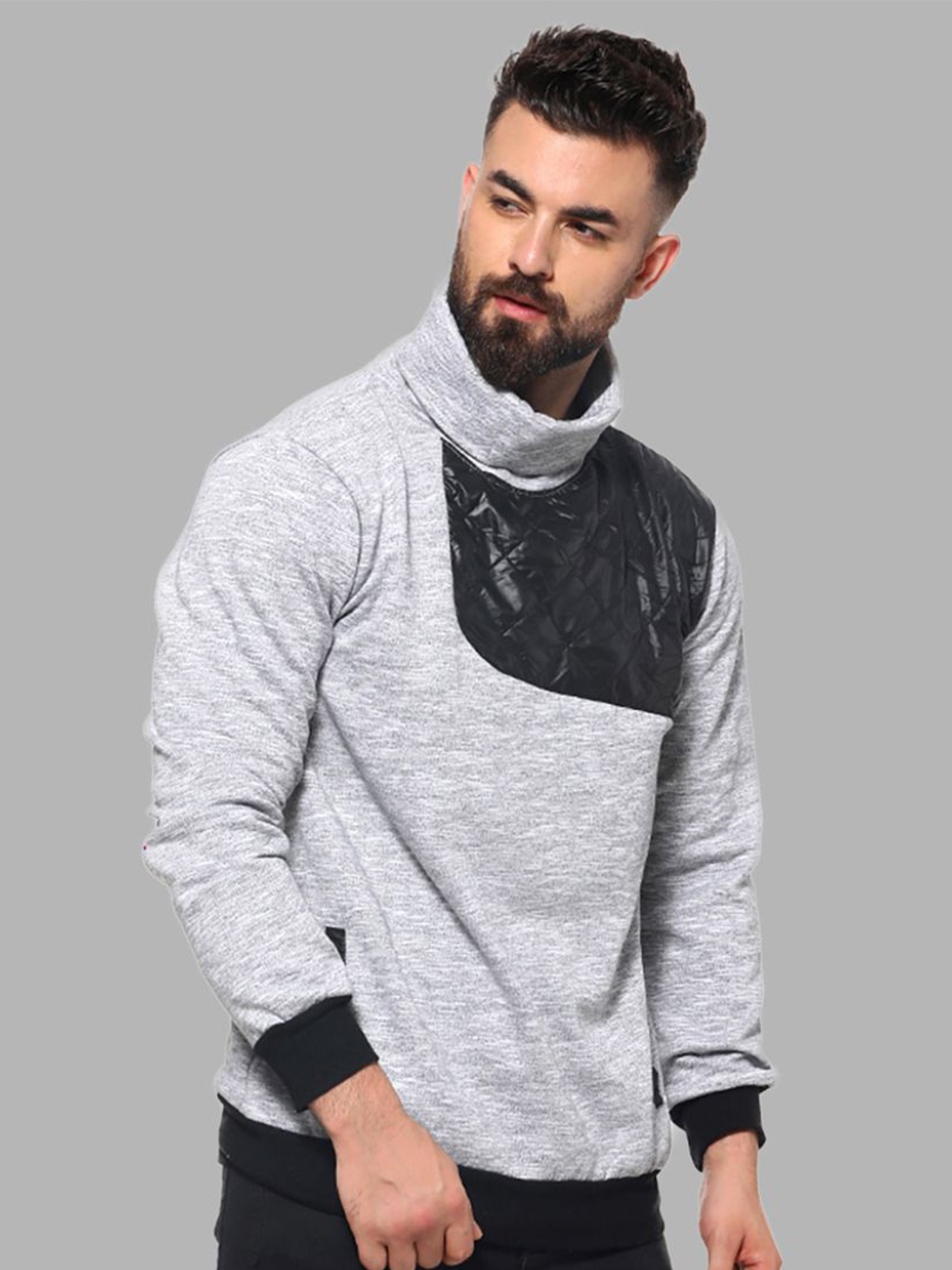 

Campus Sutra Men Grey Cotton Sweatshirt