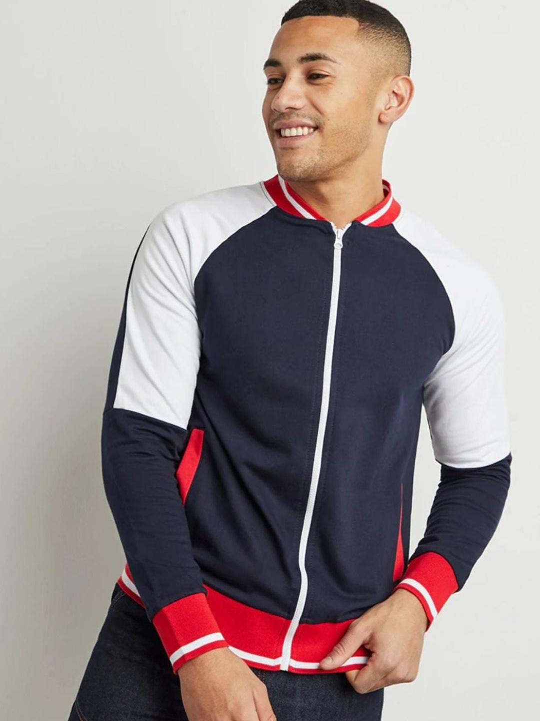

Campus Sutra Men Navy Blue Windcheater Sporty Jacket
