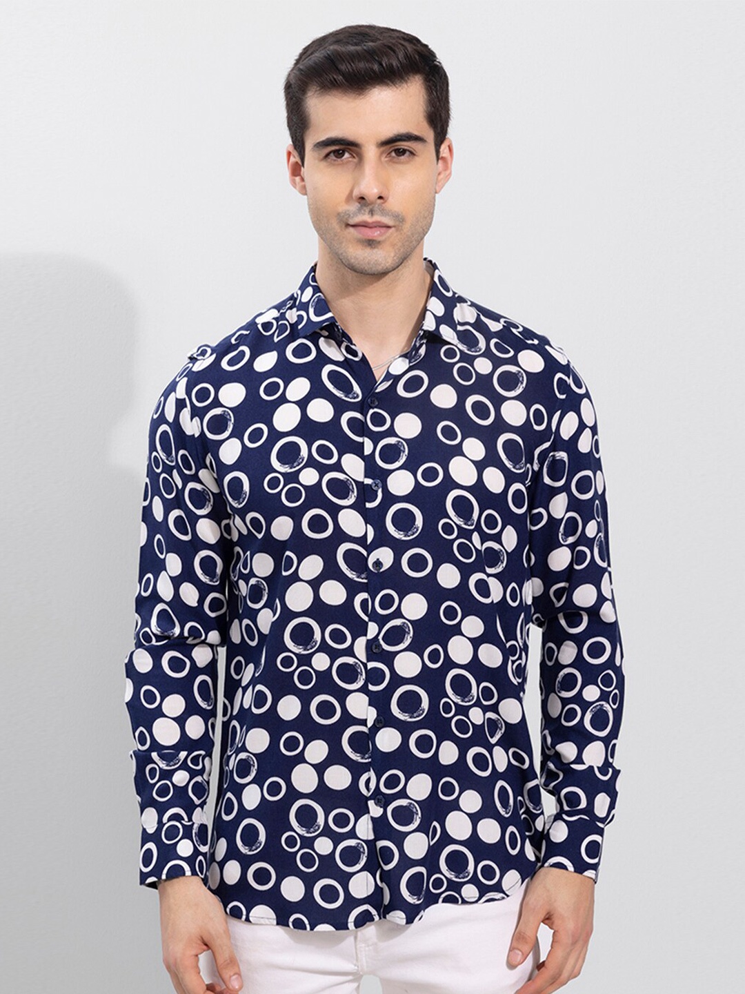

Snitch Men Blue Slim Fit Printed Casual Shirt