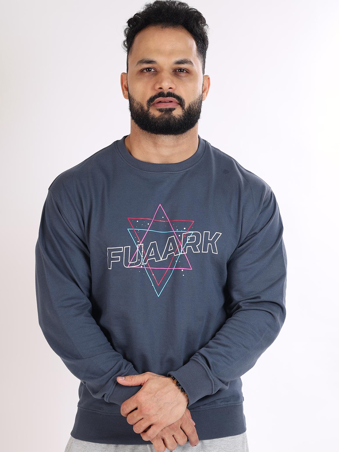 

FUAARK Men Grey Printed Sweatshirt
