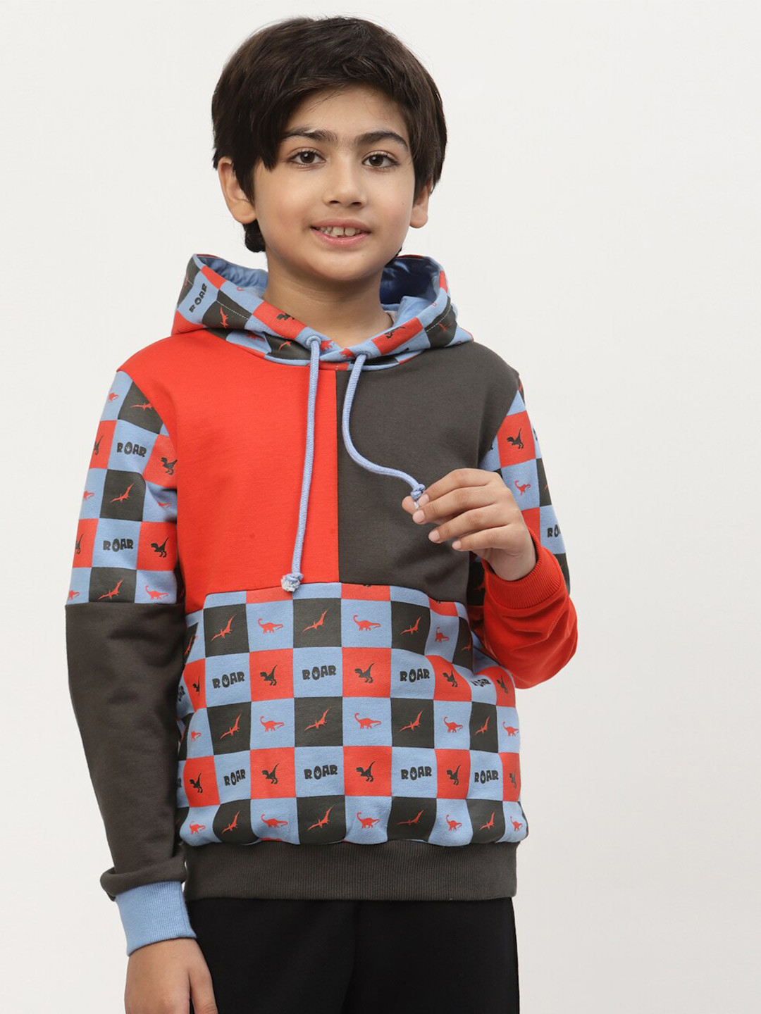 

SPUNKIES Boys Blue Printed Hooded Sweatshirt
