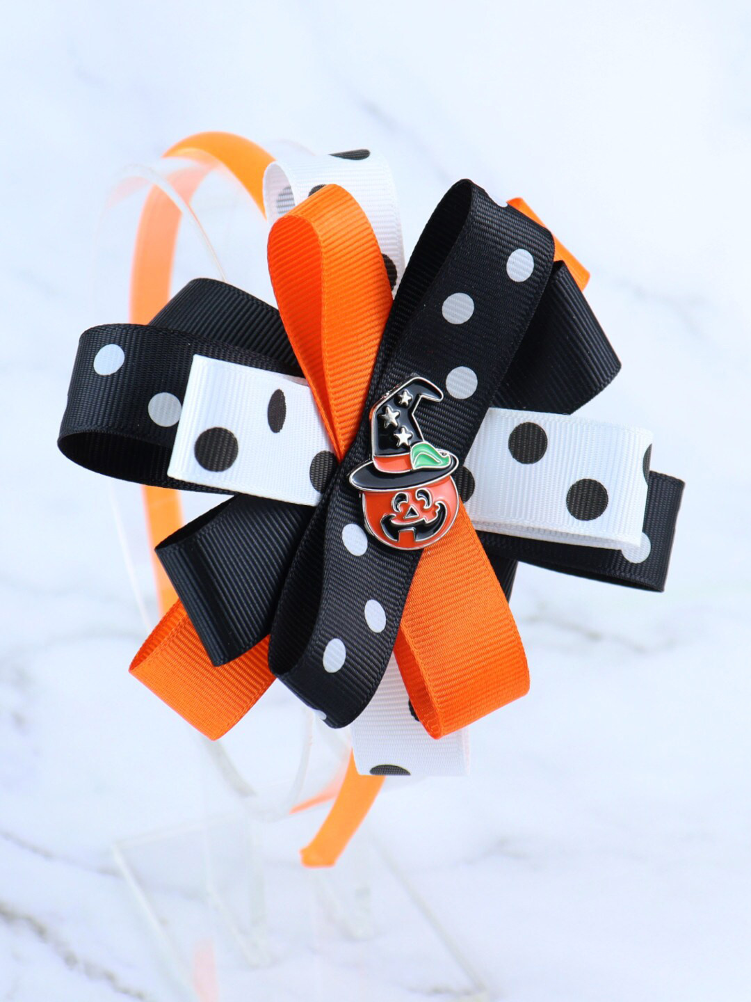 

Asthetika Kids Girls Orange & Black Embellished Hairband