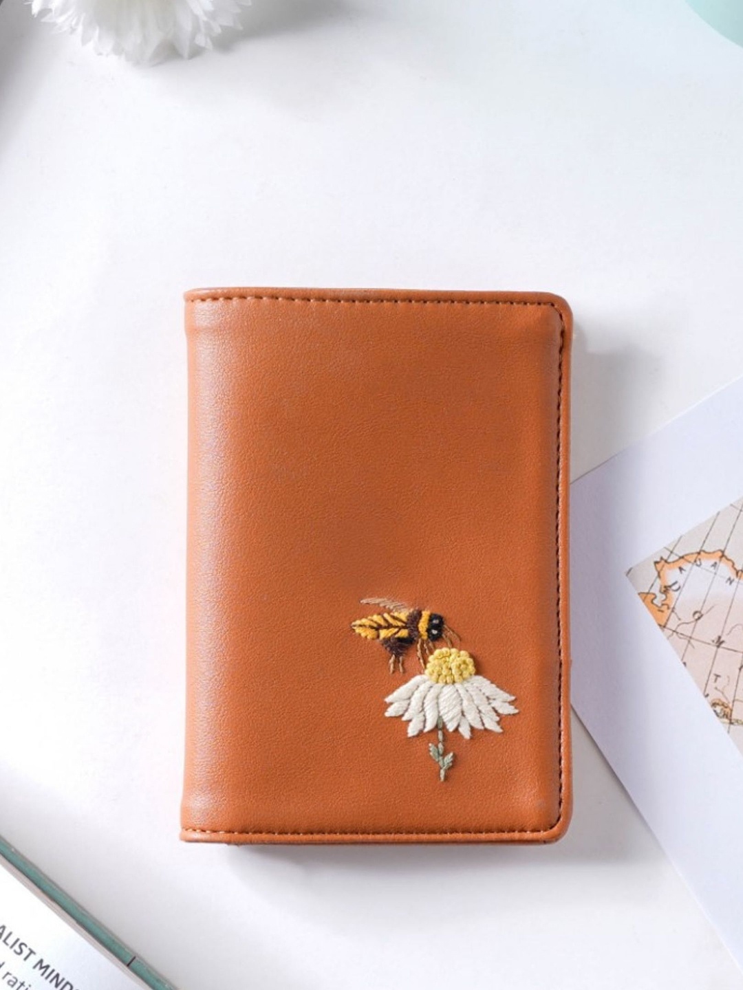 

Nestasia Brown Honey Bee Patterned Two Fold Passport Cover