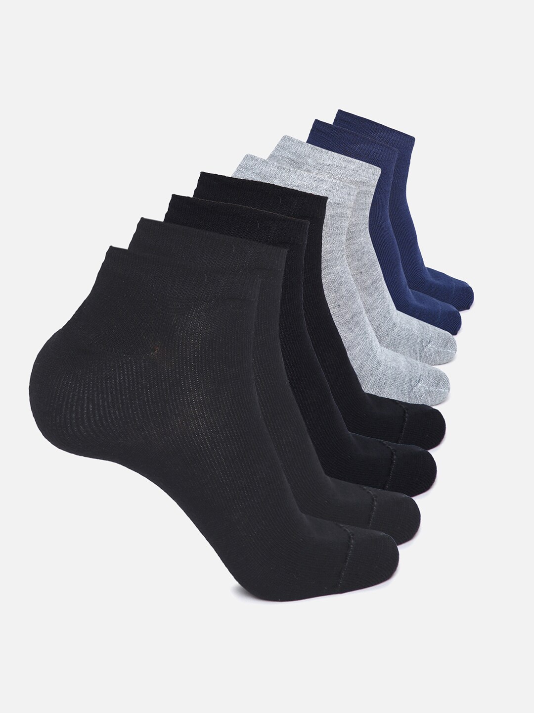 

Kolor Fusion Pack Of 4 Solid Ankle-Length Socks, Black