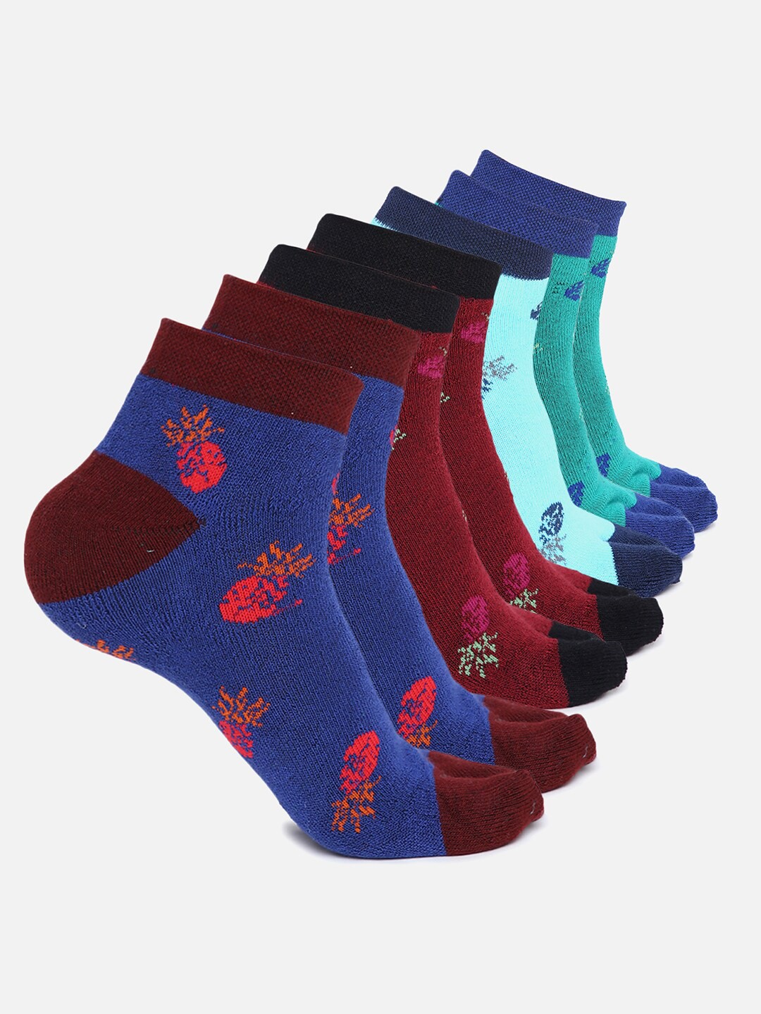 

Kolor Fusion Women Pack Of 5 Assorted Ankle-Length Socks, Blue