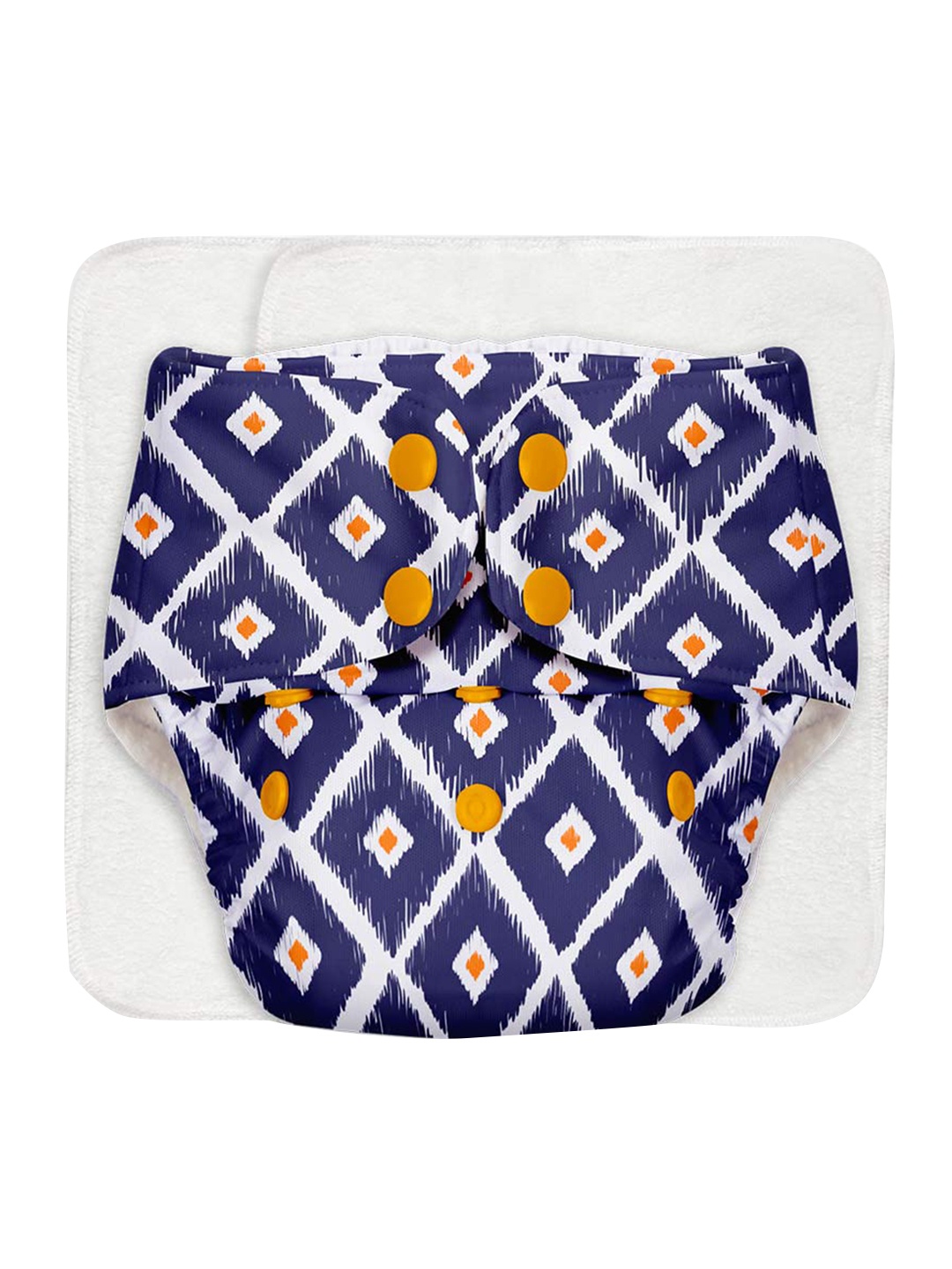 

SuperBottoms Navy Blue & White Printed Eco Friendly Adjustable All Night Cloth Diaper