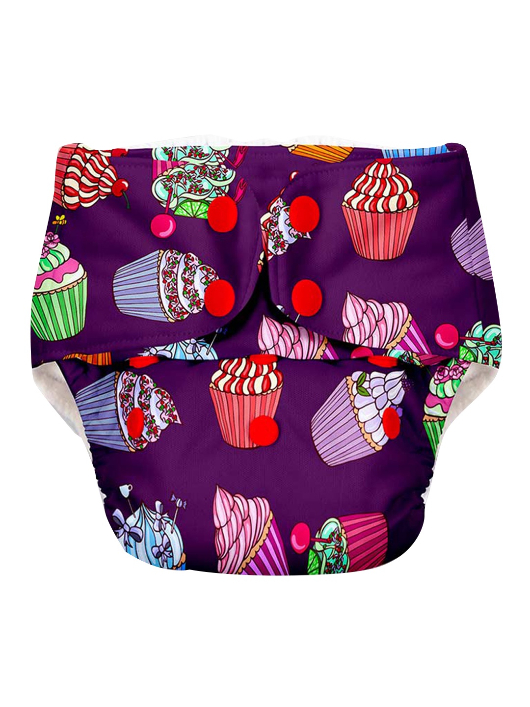 

SuperBottoms Purple & Blue Printed Eco Friendly Adjustable All Night Cloth Diaper