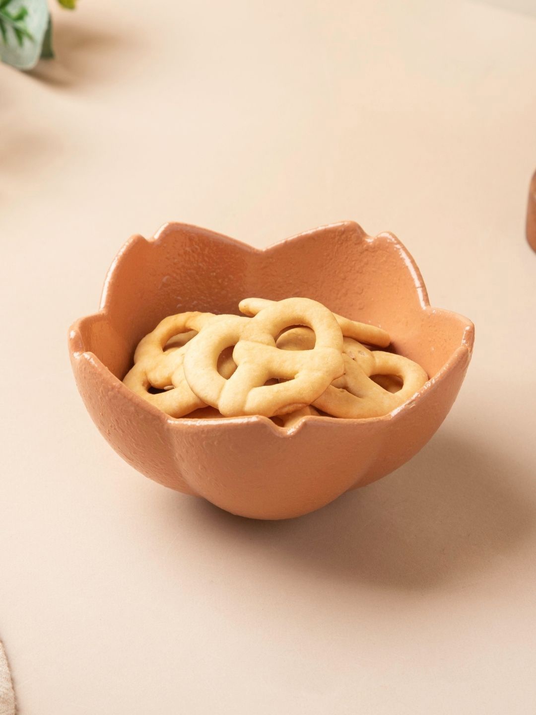 

Nestasia Peach Solid Floral Microwave safe Ceramic Glossy Pudding Bowls 150 ml