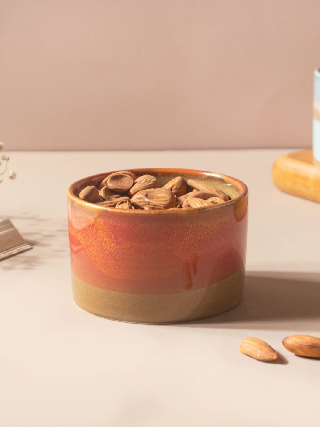 

Nestasia Red & Brown Printed Microwave safe Ceramic Matte Bowl 150ml