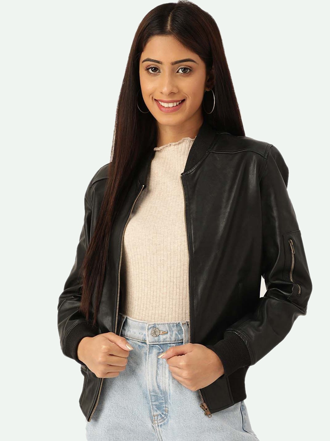 

Leather Retail Women Black Outdoor Biker Jacket
