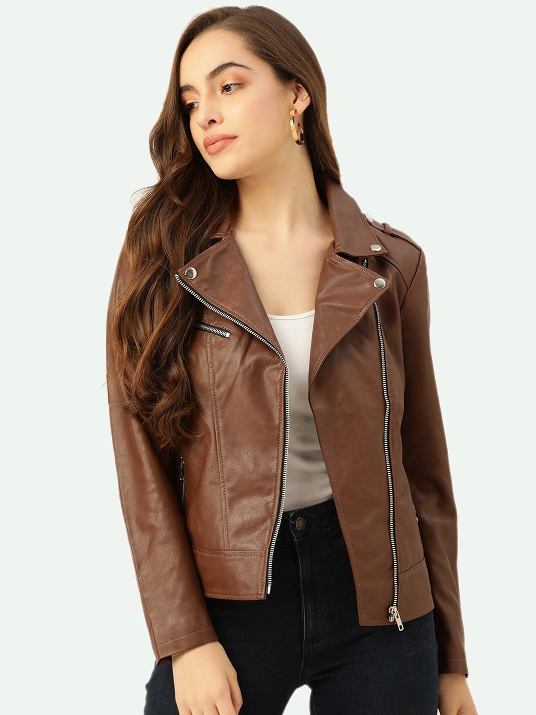

Leather Retail Women Brown Outdoor Biker Jacket