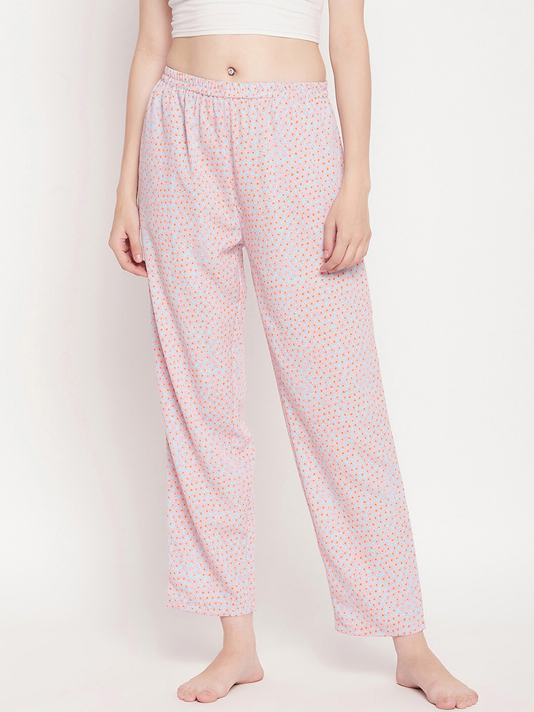 

Clovia Women Blue Printed Cotton Lounge Pants