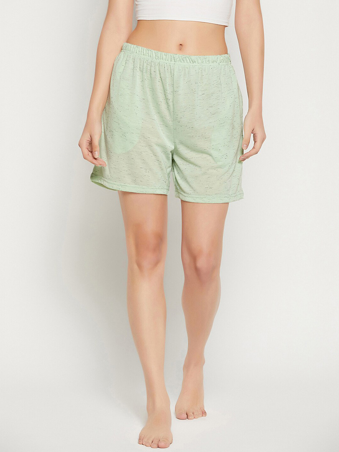 

Clovia Chic Basic Cotton Lounge Shorts, Green