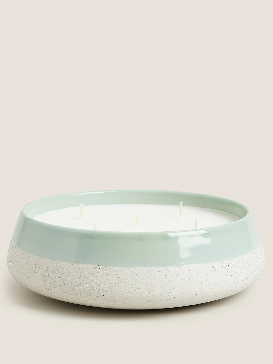 

Marks & Spencer White & Green Printed Wax Candle
