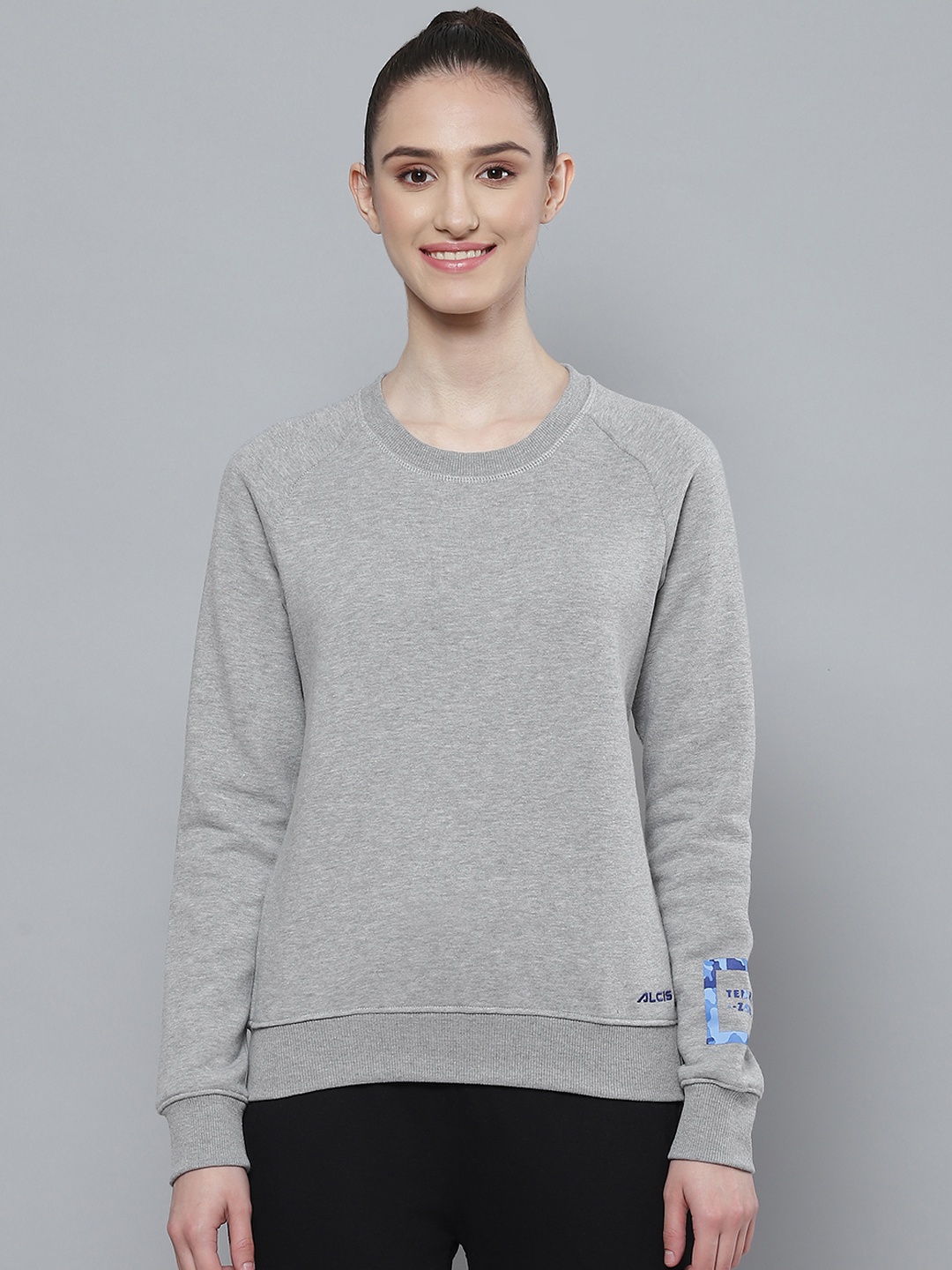 

Alcis Women Grey Printed Detail Sweatshirt
