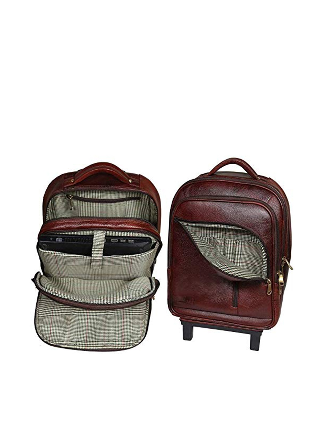 

RICHSIGN Men Brown Leather Laptop Bag