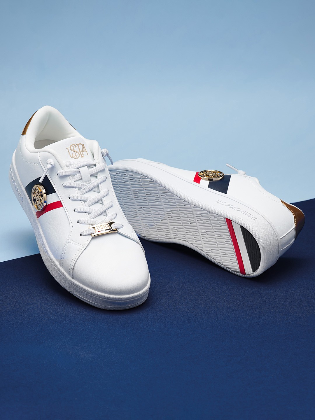 

U S Polo Assn Women Off White Basic Sneakers