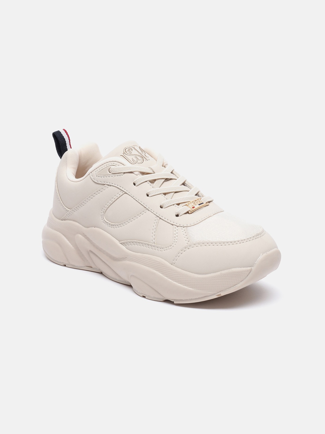 

U S Polo Assn Women Nude-Coloured Printed PU Sneakers