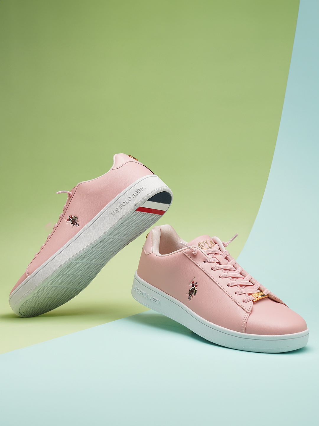 

U S Polo Assn Women Pink PU Sneakers