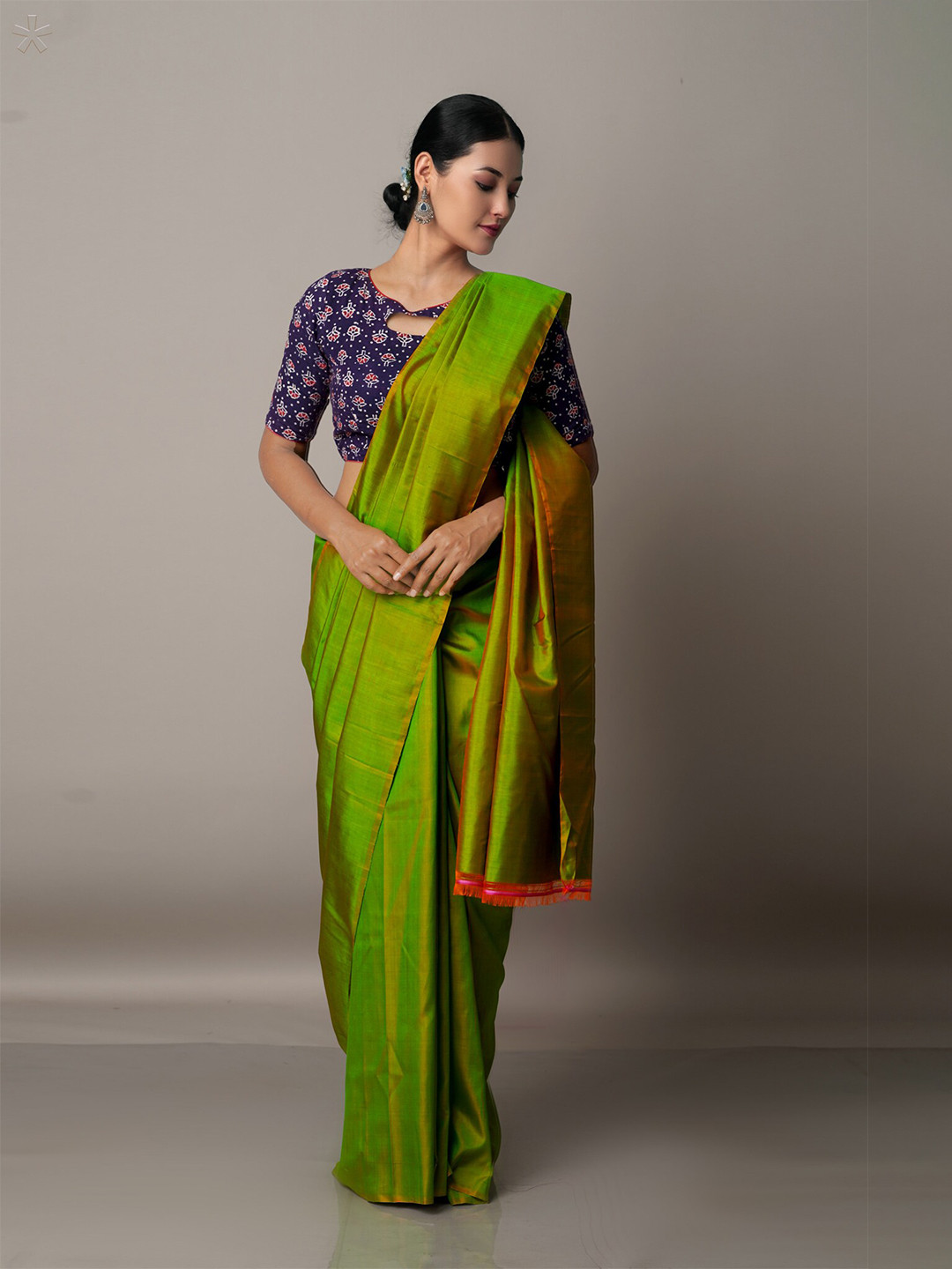 

Unnati Silks Green Pure Silk Kanjeevaram Saree