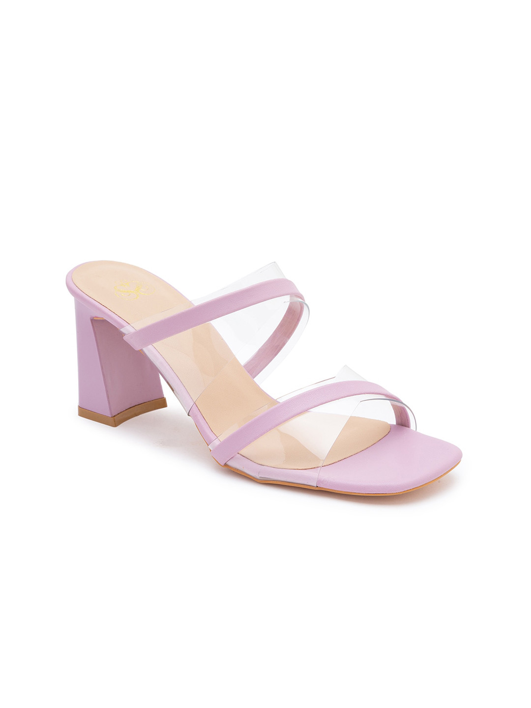 

Sole To Soul Purple & Transparent Block Heels