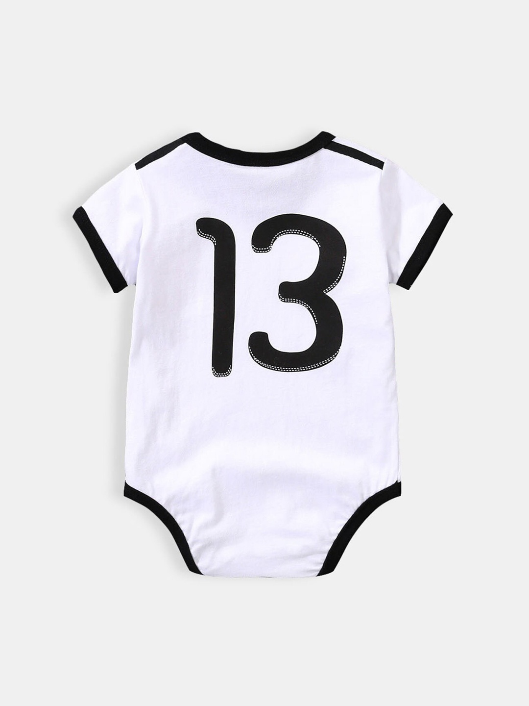 

Hopscotch Boys White Graphic Printed Rompers