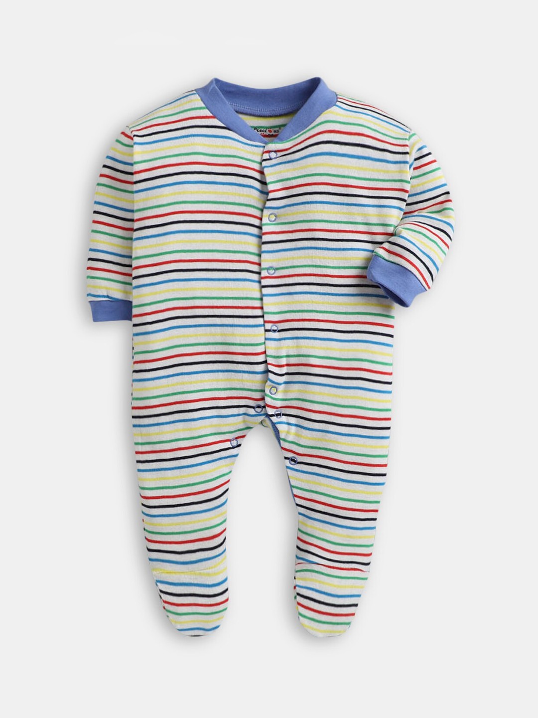 

Hopscotch Boys Off White & Blue Striped Cotton Bodysuit