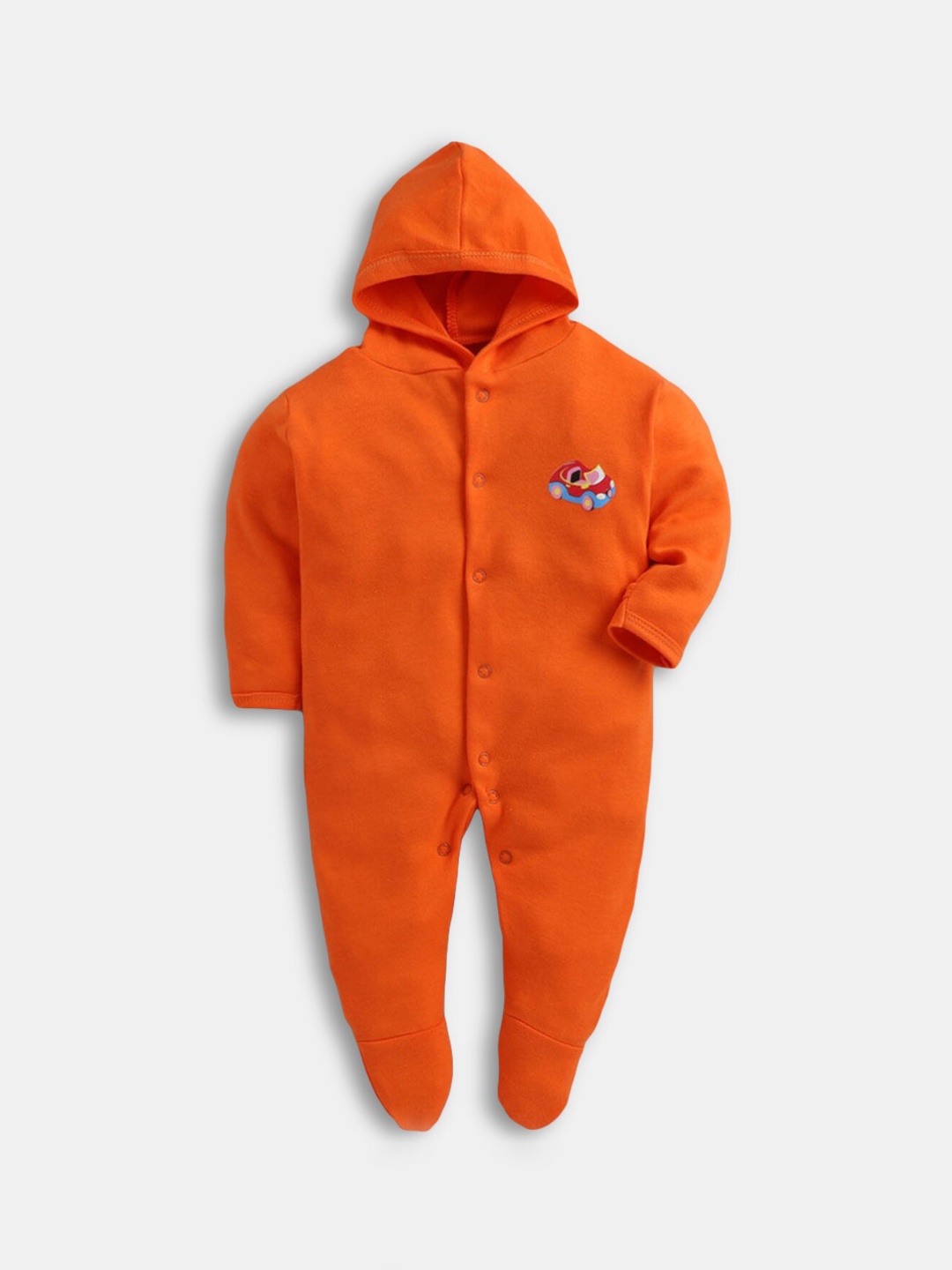 

Hopscotch Kids Orange Printed Rompers