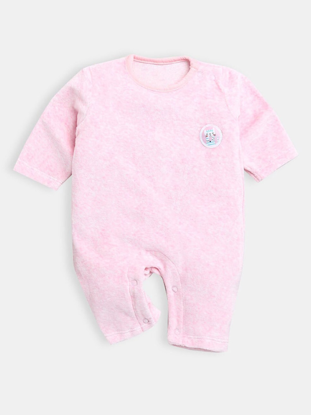 

Hopscotch Infants Girls Pink Solid Cotton Romper