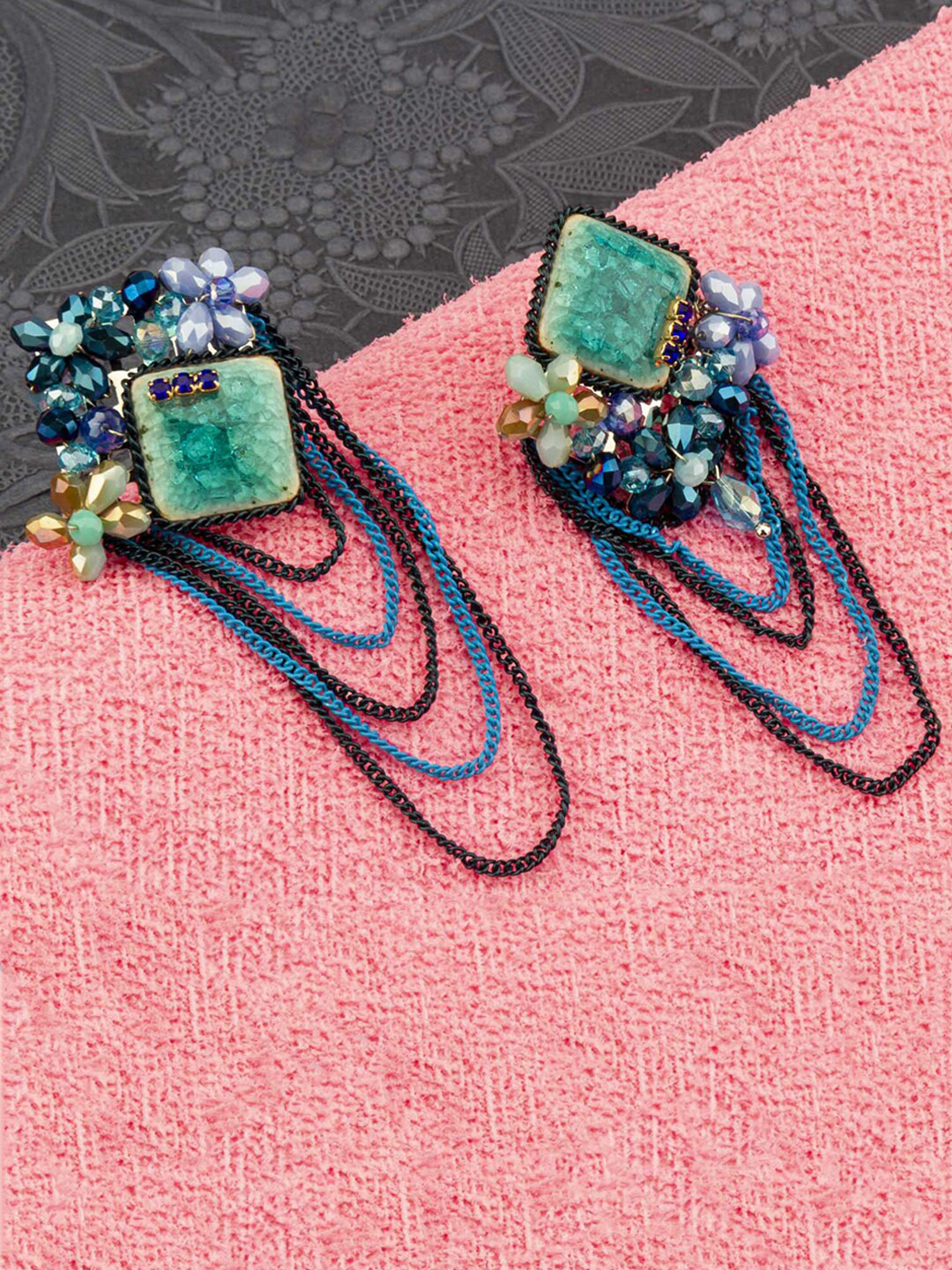 

Designs By Jewels Galaxy Blue Contemporary Drop Earrings