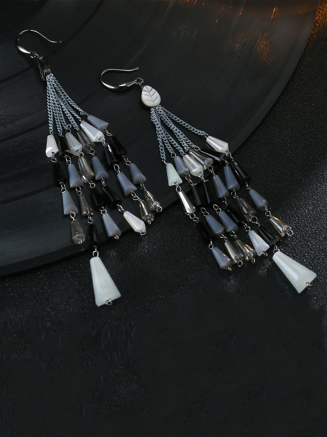 

Designs By Jewels Galaxy Grey & White Contemporary Drop Earrings