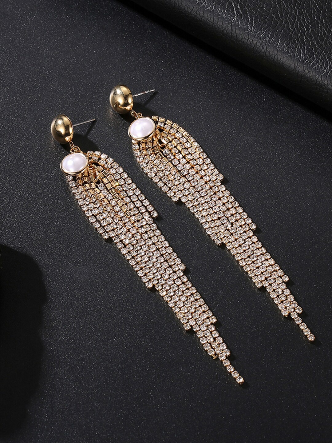 

Designs By Jewels Galaxy Gold-Plated Tasselled Drop Earrings
