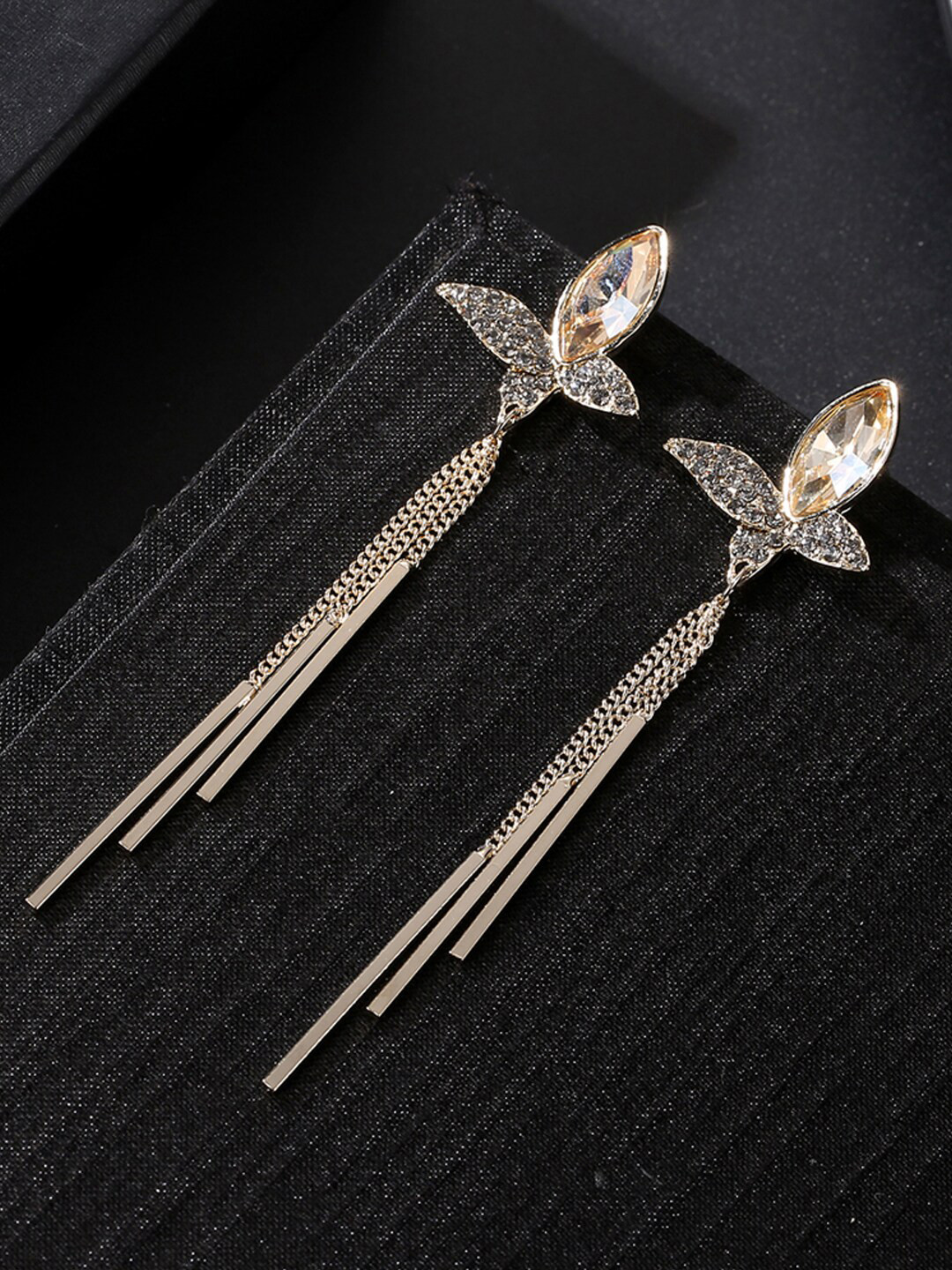 

Designs By Jewels Galaxy Silver-Toned Contemporary Drop Earrings