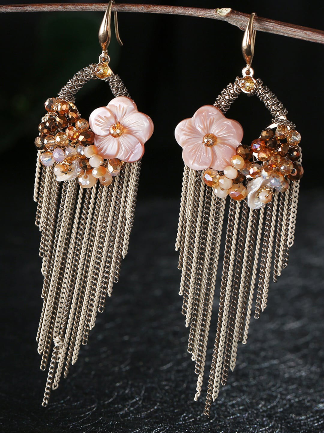 

Designs By Jewels Galaxy Beige Contemporary Drop Earrings