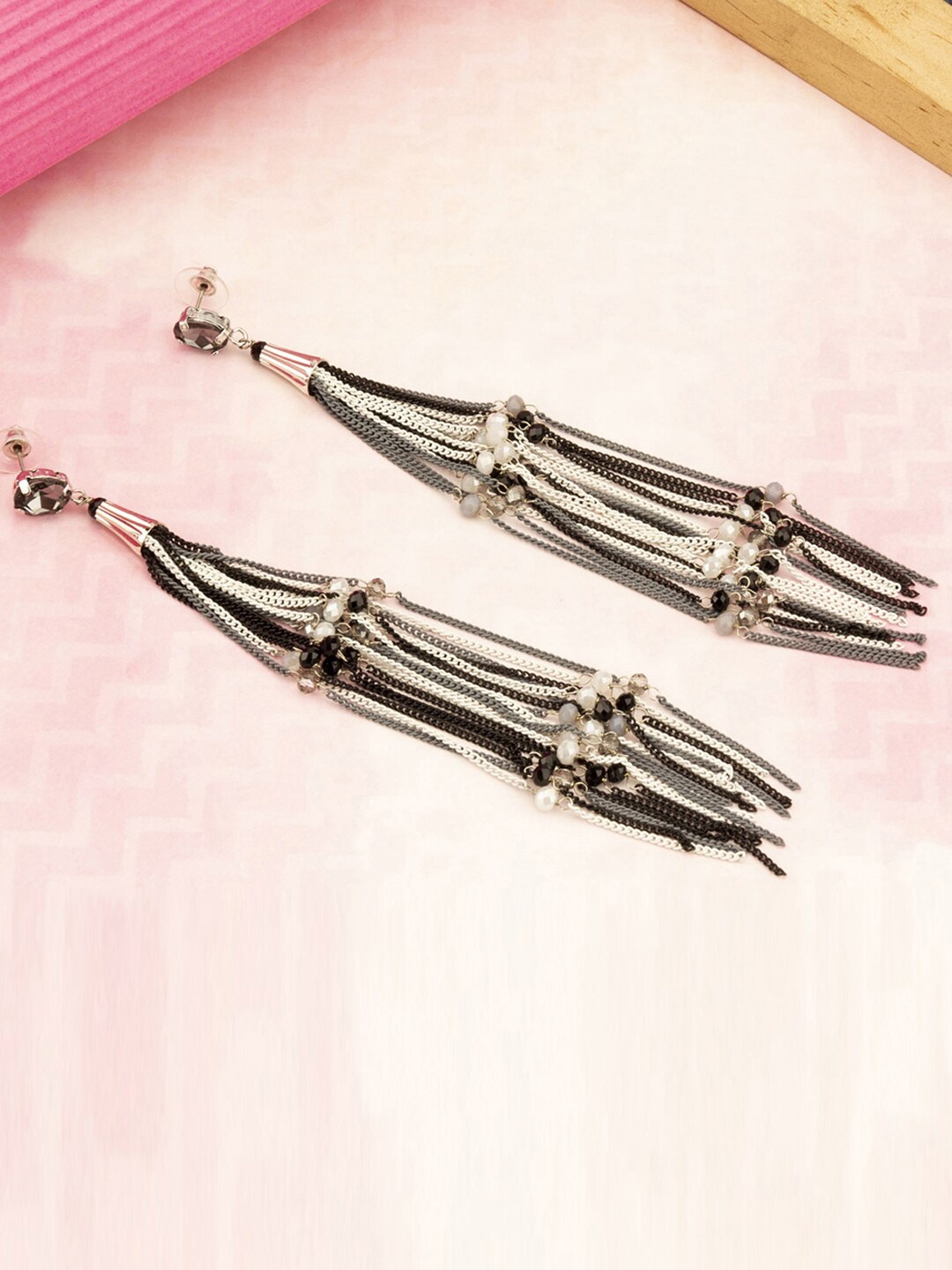

Designs By Jewels Galaxy Grey Tasselled Contemporary Drop Earrings
